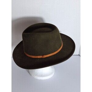 Vintage Bonner Lite Felt Wool Indiana Jones Fedora Mens XL Green Made In USA
